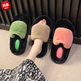Mao Mao slippers women's 2024 dopamine new outerwear simple fashion home warm autumn and winter casual thick