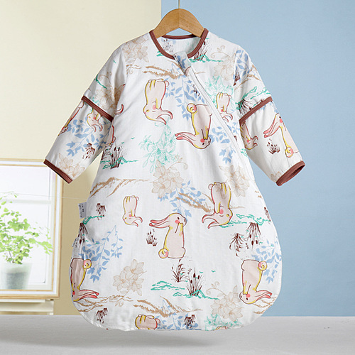 Love Poetry Miao Spring and Summer New Baby Pajama Set Bamboo Fiber Antimicrobial Gauze Children's Pajama Set Air Conditioning Room Baby Kick Proof