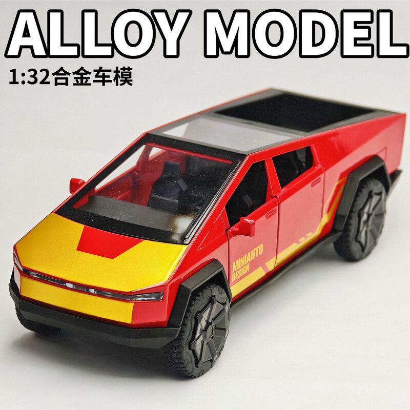 Jianyuan 1:32 Cyber Pickup Alloy Car Model Simulation Off-Road Vehicle Children's Sound and Light Pull-Back Toy Car Wholesale Jianyuan 1:32 Cyber Pickup Alloy Car Model Simulation Off-Road Vehicle Children's Sound and Light Pull-Back Toy Car Wholesale