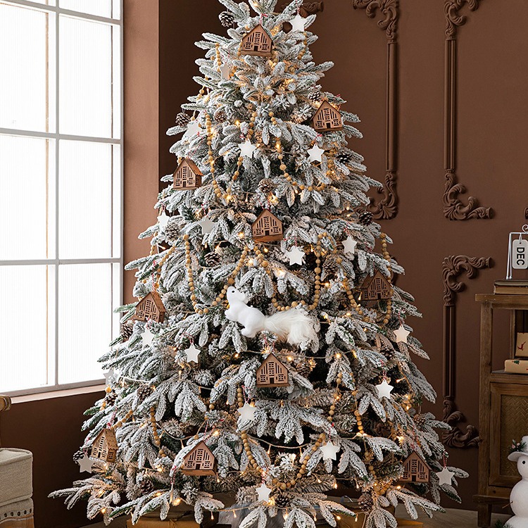 Hong kong heng nueva flocado de navidad blanco copo de nieve árbol de navidad 1,5 m 1,8 m 2,1 m de simulación decoración de nieve
