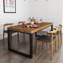 餐桌长方形家用小户型现代简约仿实木餐厅餐桌椅组合客厅吃饭桌子