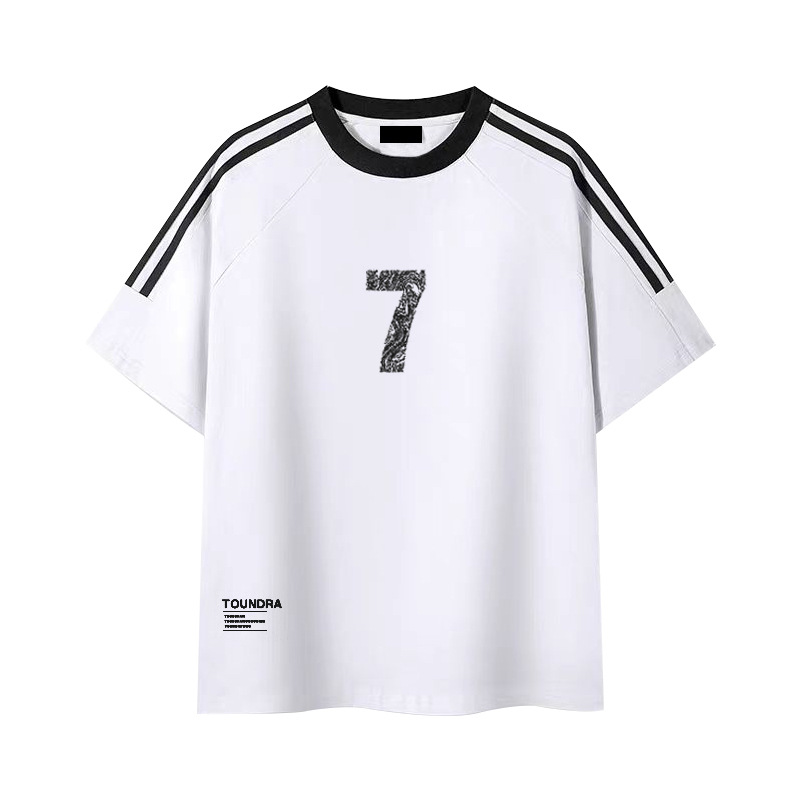 T-shirt uomo in cotone pesante con tre strisce stile estivo_voghion.com
