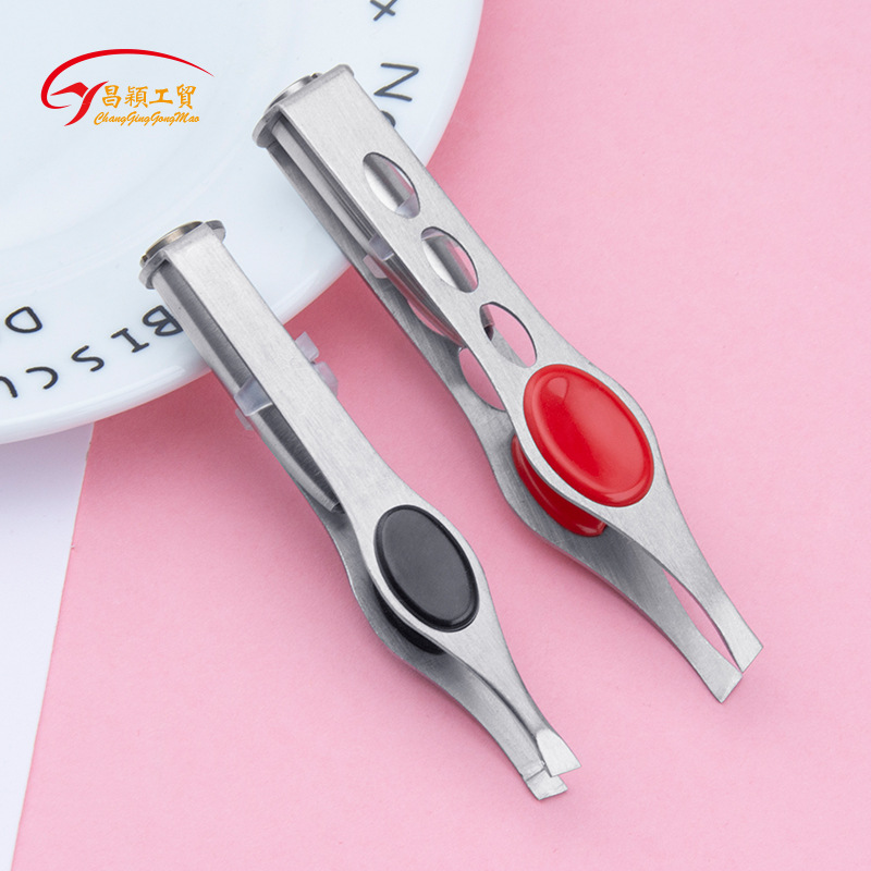 Suministro directo de fábrica con luz LED flecha patrón ceja clip Acero inoxidable ceja que forma la herramienta ceja belleza con luz ceja clip