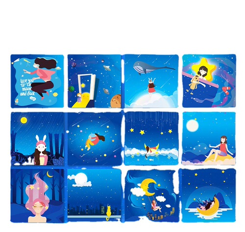 Starry sky origami special paper for children gradient laser pearlescent paper kindergarten handmade paper double-sided star color paper