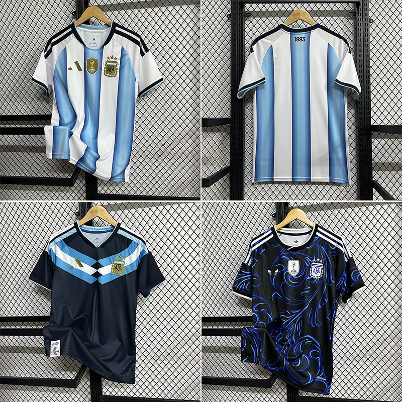 26Th World Cup Argentina Fan Edition Home Custom Messi Number 10 Cross-Border Football Jersey