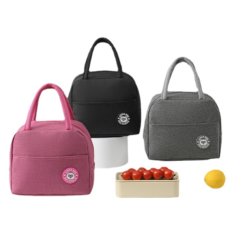 Cross-Border Cationic Lunch Bag, Office Worker Insulated Lunch Box Bag, Portable Insulated Bag, Large Capacity Bear Label with Rice Bag
