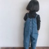 Children's set, denim overall, trousers, 2023, Korean style, Chanel style