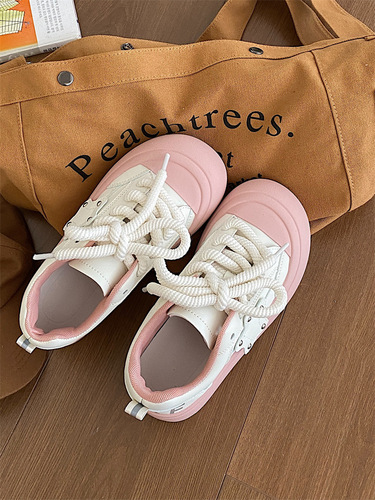 Jinmi big-head ugly cute shoes for women  summer new versatile round-toe white shoes pink women fat star shoes sneakers for women