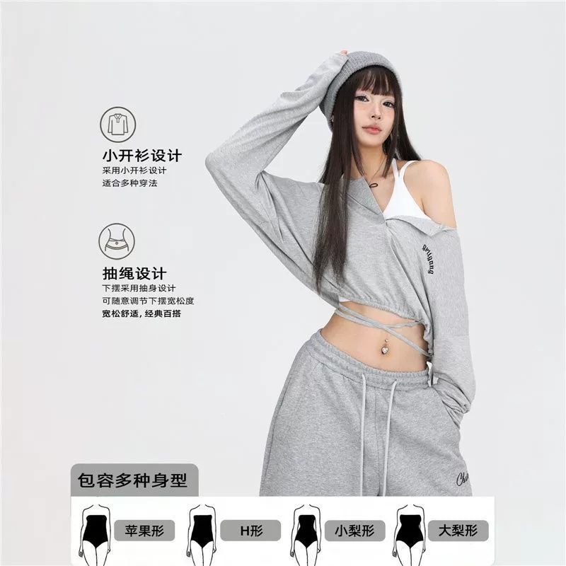 Уличные танцы, модный бренд, джазовый танец, короткая ленивая блузка kpop, сексуальный мягкий дышащий топ с длинными рукавами для женщин