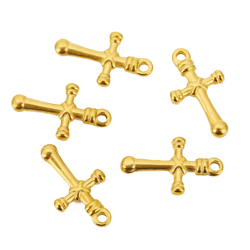 304 Stainless Steel Material 5 PCS/Package 12*20mm 13 * 21mm 14.5*22mm Hole 2~2.9mm 304 Stainless Steel Cross Pendant