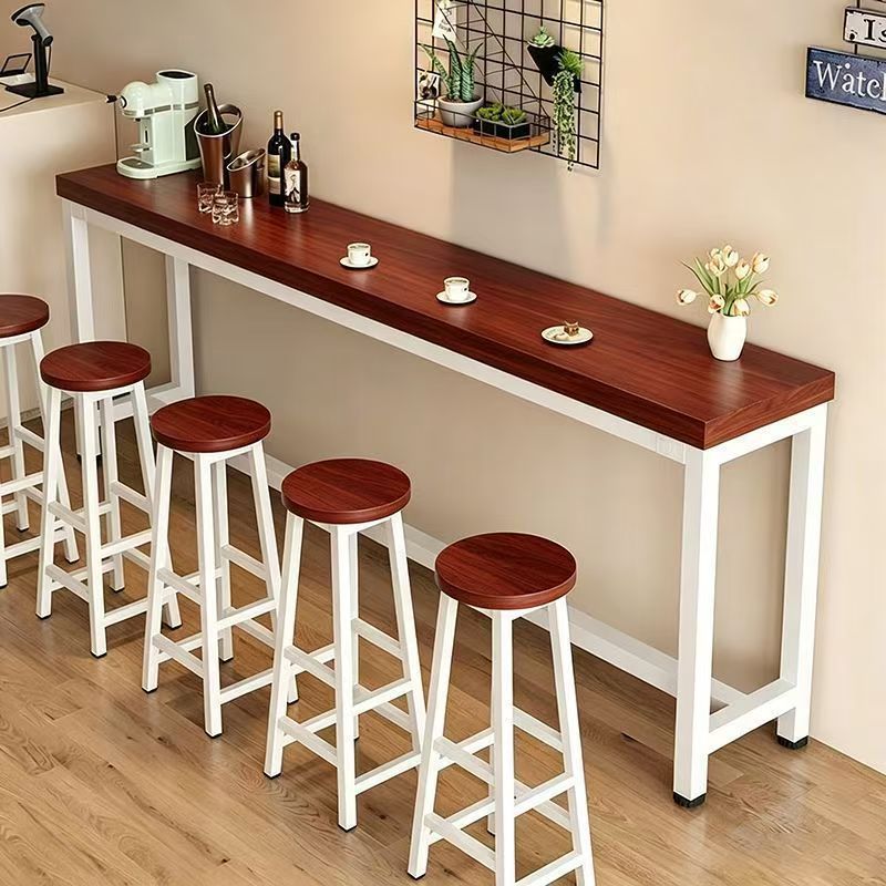 Dining Table and Chair Set Against the Wall, Table Against the Window, Bar Table, Long Table for Milk Tea Shop, Convenience Store, Snack Bar, and Bar