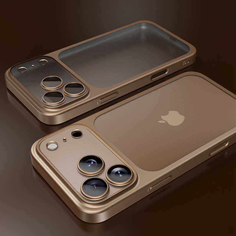 适用iPhone17手机壳磨砂电镀PC防摔苹果17ProMax全包镜头膜保护套|undefined