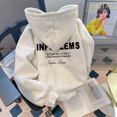 连帽卫衣男装新款秋冬季加绒保暖美式潮牌字母印花学生上衣服外套