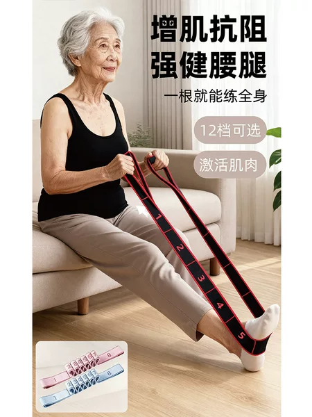 Special Resistance and Muscle-Building Digital Elastic Band for Middle-Aged and Elderly People, Multi-Functional Fitness Training, Leg Muscle Strength Stretching Exercise