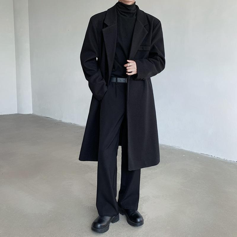 2026 Casual Loose Mid-Length Woolen Coat for Men, Youth Korean Style Autumn and Winter Over-The-Knee Jacket for Men 2026 Casual Loose Mid-Length Woolen Coat for Men, Youth Korean Style Autumn and Winter Over-The-Knee Jacket for Men