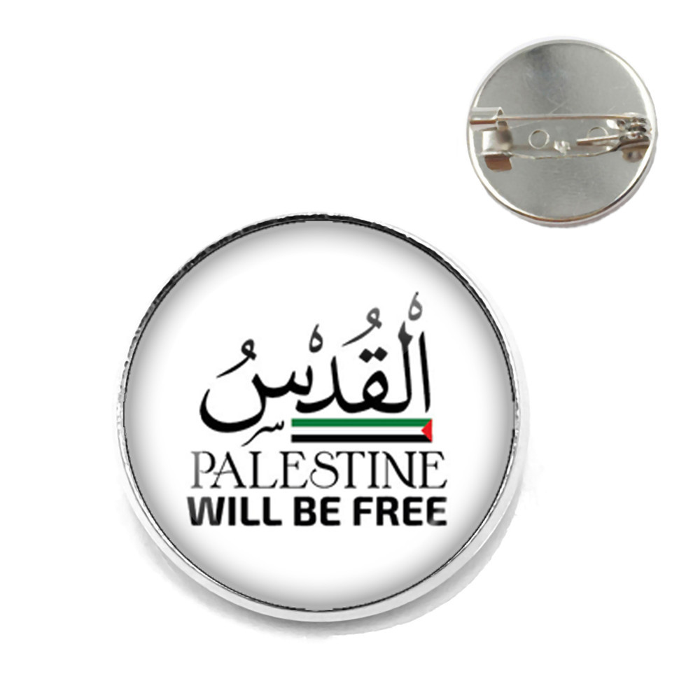 Transfronterizo pin bandera palestina vidrio personalidad arte insignia broche accesorios hombres mujeres broche