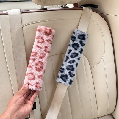 Cross-Border Car Seat Belt Shoulder Cover Anti-Strangle Car Seat Belt Protective Cover Cute Leopard Print Car Interior Supplies