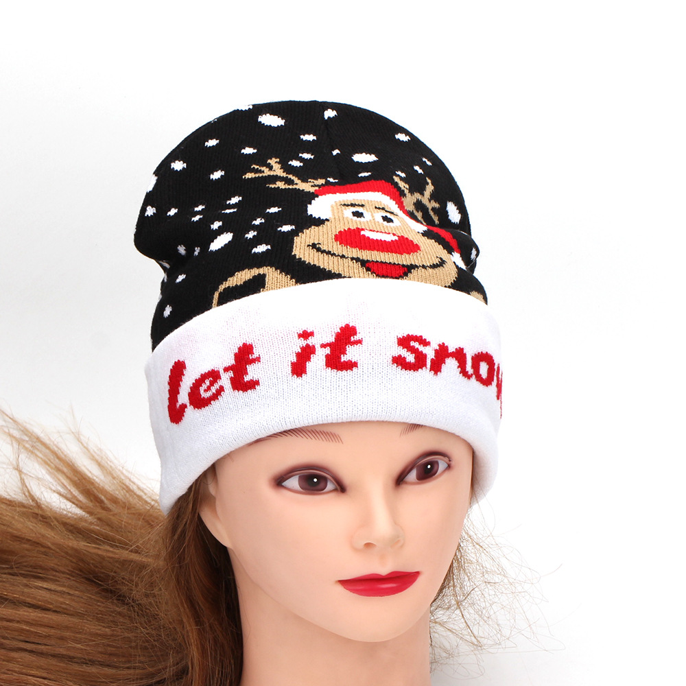 Transfronterizos nuevos fabricantes de sombreros de Jacquard de Navidad para suministrar sombreros de Navidad simples y universales para hombres y mujeres