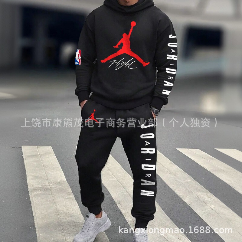 2025新款男士时尚舒适休闲运动连帽卫衣套装欧美跨境NBA休闲套装|undefined