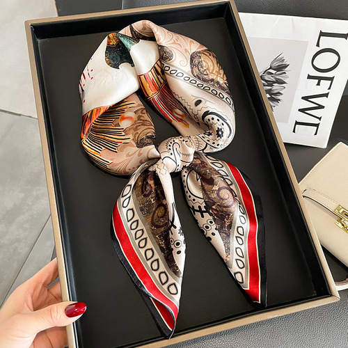  spring and autumn new Korean style cashew temperament silk square scarf for women dual-use mulberry silk shawl gift scarf gauze scarf
