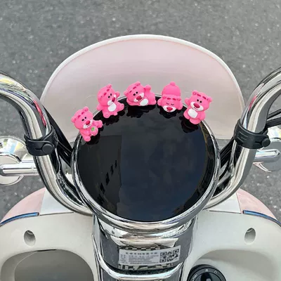 Bike Front and Rear Hanging – Car hanging - strawberry-pink-bear-ornaments-pack-of-5-glue-included-no-specifications