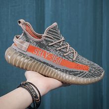 工厂直销新款果冻底透气椰子鞋男鞋爆款网面潮流跑步休闲运动鞋男