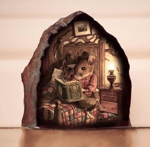 Mouse Hole Wall Sticker �羳�������󶴠��N���ڮ�����~�弈