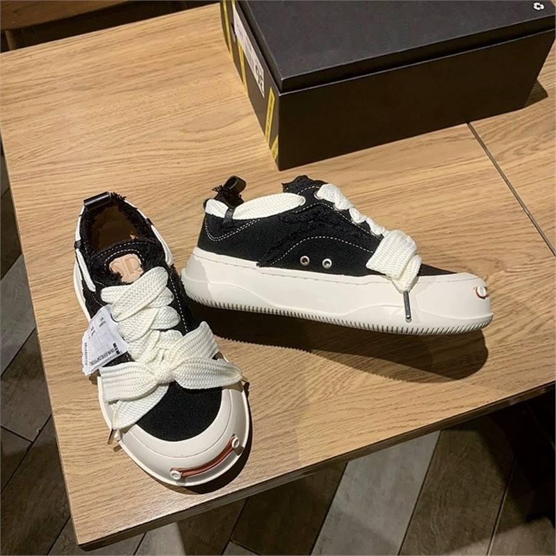 Tan Jianciと同じスタイルの女性用オープンスマイルキャンバスシューズ、多用途身長増加シューズ、2025年男性用新作厚底スマイリーフェイススニーカー|undefined