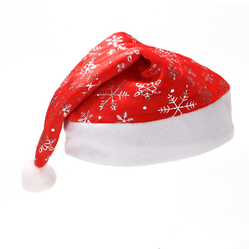 金丝绒烫银雪花圣诞帽 800