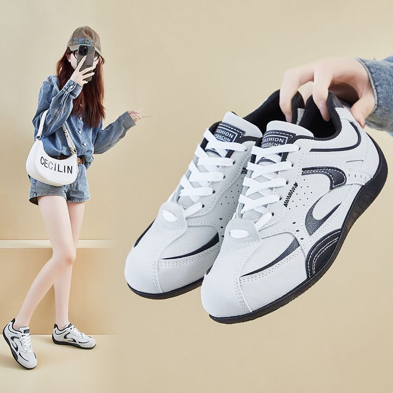 German Training Women's Shoes Korean Style Fashionable Men's and Women's Student Casual Sneakers Leather Surface Breathable Comfortable Fashionable Shoes