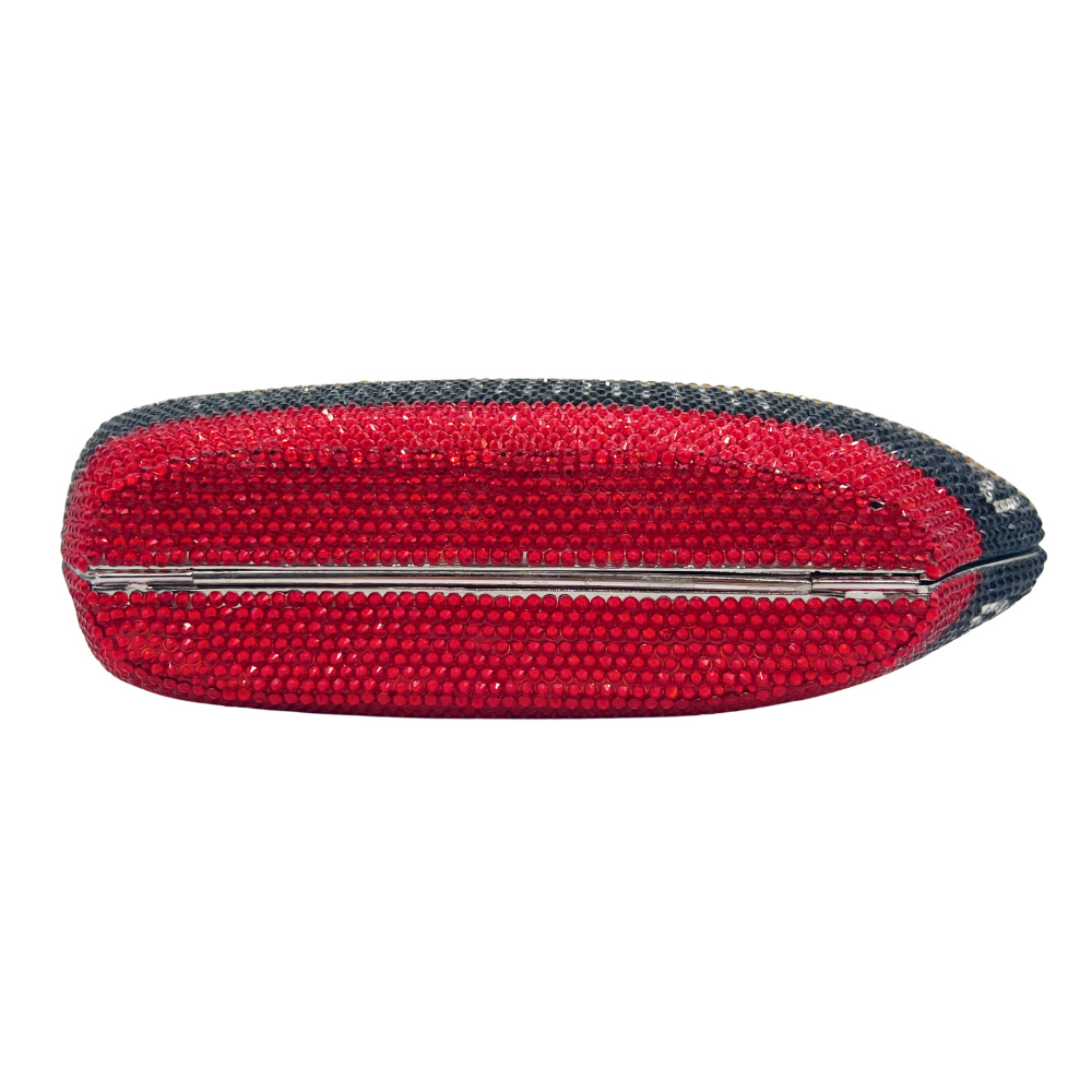 Túi clutch nữ đính đá pha lê cao cấp dự tiệc — Đen và đỏ, Tùy chỉnh các màu khác chi tiết 2