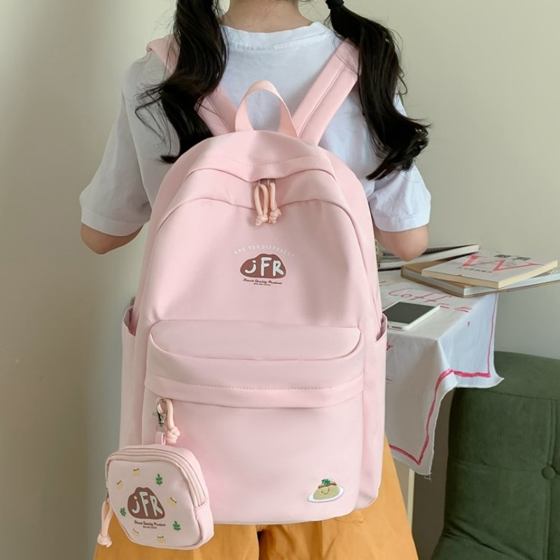 Mochila de estudiante nueva al por mayor transfronteriza Mochila de estudiante de secundaria y preparatoria Mochila de viaje fresca simple y de gran capacidad
