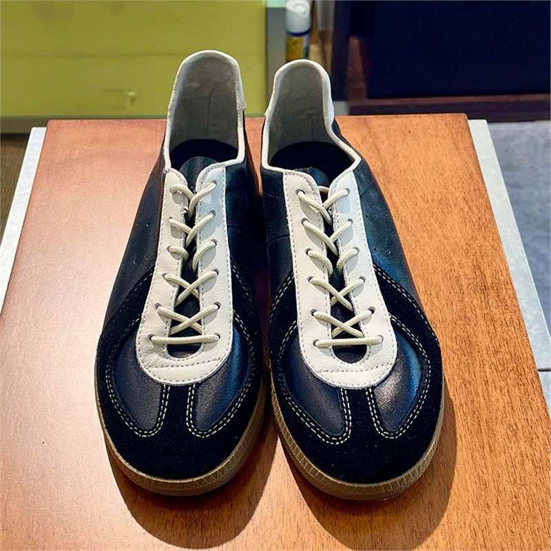 Sheepskin version ~ small soft surface comfortable all-match German training shoes women's thick-soled sports casual women's shoes round toe lace-up shoes
