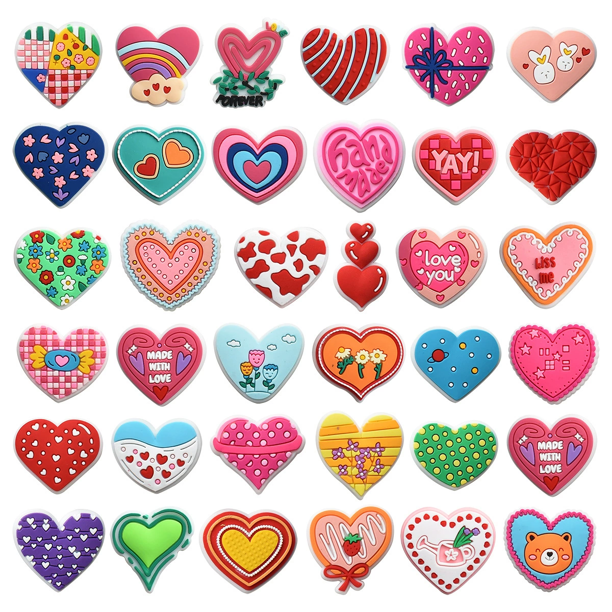 Новый День Святого Валентина любовь обувь цветок отверстие обувь аксессуары ПВХ гибкий клей эпоксидная обувь цветок DIY съемная декоративная пряжка для обуви