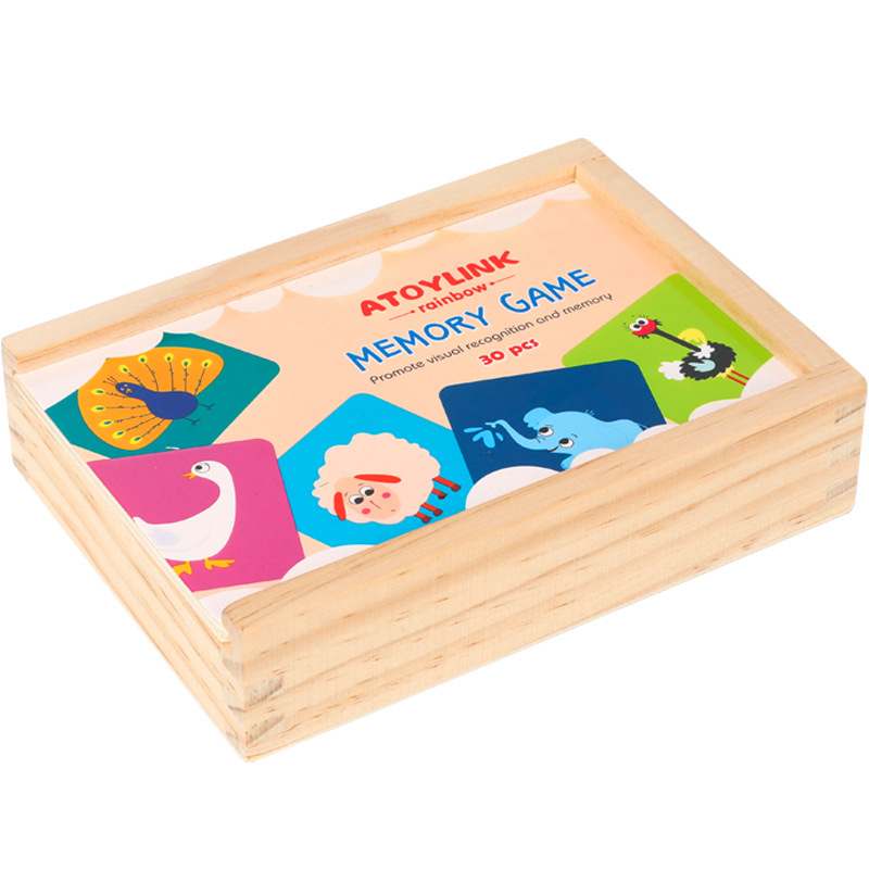 Tarjetas de memoria de animales de granja de puzzle para niños entrenamiento de pensamiento de toque interactivo juegos de mesa juguetes de madera