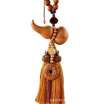Natural peach wood gourd car Car hanging