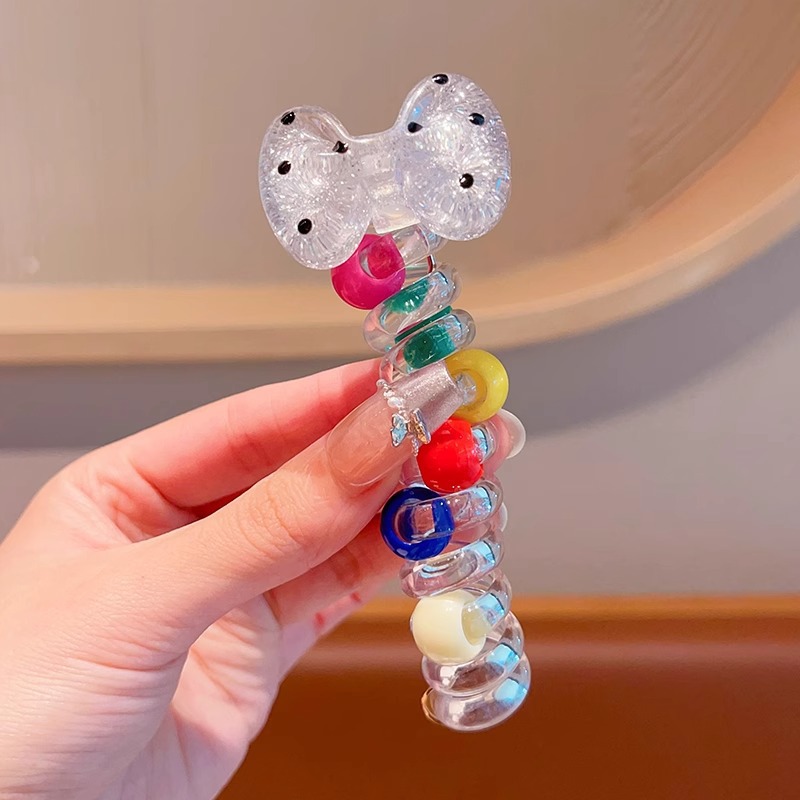 Línea telefónica trenzada transfronteriza, anillo para el cabello, perla, cabello trenzado recto, artefacto femenino, cola de caballo alta, burbuja, cabello trenzado, cuerda, accesorios para el cabello