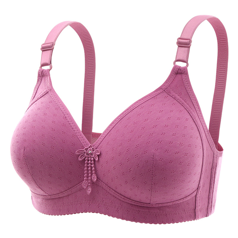 Pink Anti-Sagging Bra for Plus Size Comfortable Daily Wear