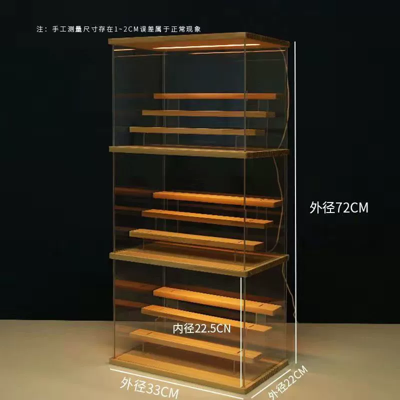 Acrylic stand with light, doll, storage box, minifigure, storage system