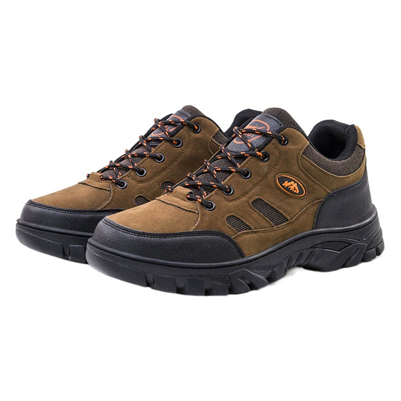 Мужская обувь, уличная походная обувь большого размера, рабочая обувь на шнуровке, весенне-осенняя обувь 2025 года, кожаная обувь по охране труда, готовая мужская спортивная обувь