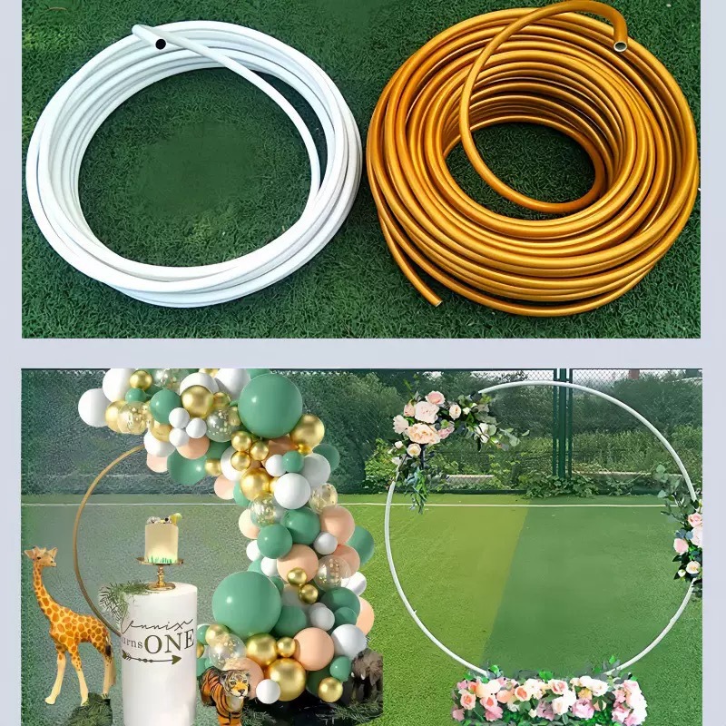 Tubo fijo de color dorado verde azul Tubo de pvc blanco Tubo de boda Tubo de modelado flexible Arco de poste de flores de simulación