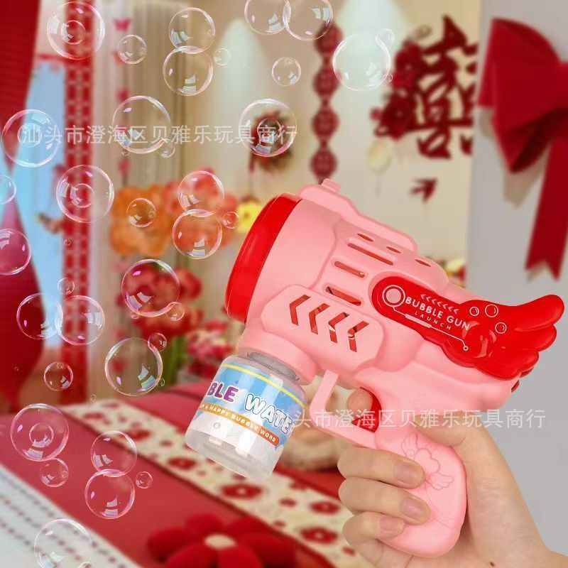 Trendy Angel Wedding Bubble Machine Electric Fully Automatic Handheld Bubble Gun Stick Ambiance Wedding Toy