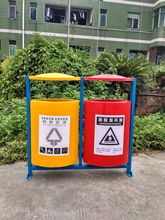 供深圳宝安区户外环卫垃圾桶 市政双分类垃圾桶 玻璃钢果皮箱