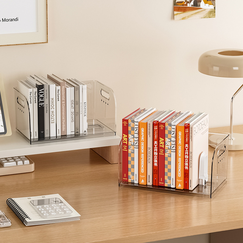 San Shi Jia Book Stand Anti-Tip Desktop Book Organizer Transparent Expandable Office Student Book Storage Rack San Shi Jia Book Stand Anti-Tip Desktop Book Organizer Transparent Expandable Office Student Book Storage Rack