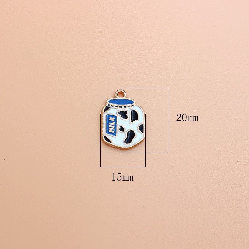 10 PCS/Package Quantity 10 PCS/Package Alloy Color Block Food Pendant DIY Jewelry Accessories Bracelets Necklace
