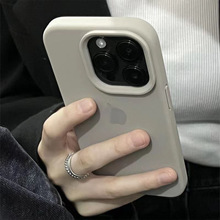 碳大孔女款防摔液态硅胶手机壳灰色套轻便纯色