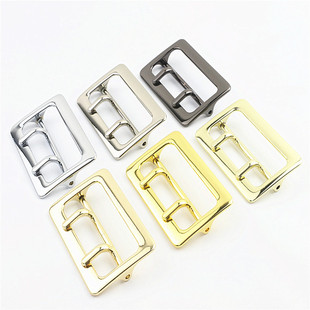 Luggage handbag hardware accessories square 2 inch belt buckle double pin buckle pin through buckle leather luggage decorative buckle accessories