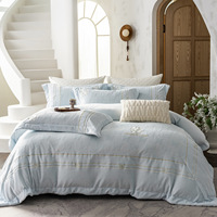 冬季保暖加厚臻棉绒刺绣大拼角四件套高端毛绒床上用品床单款被套