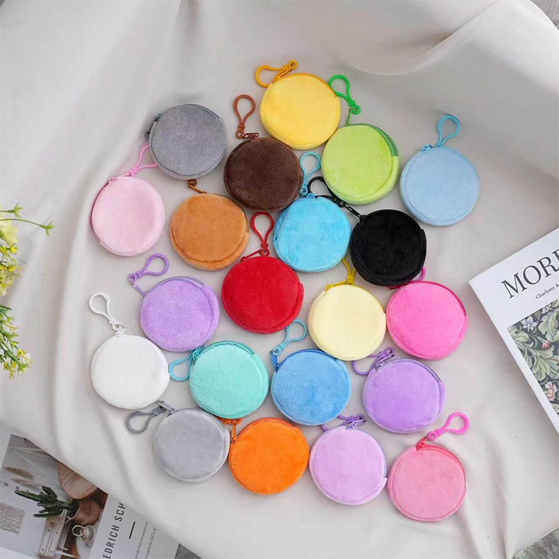 Candy Color Plush Round Coin Purse Mini Cute Wallet Id Children's Casual Child Card Holder Coin Bag Candy Color Plush Round Coin Purse Mini Cute Wallet Id Children's Casual Child Card Holder Coin Bag