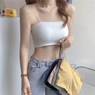 Explosions Ice Silk Traceless One-word Camisole Girls' Underwear Students Junior High School Students Base Inner Wrap Chest